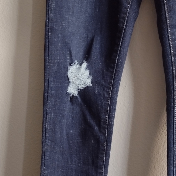 Levi's 711 Distressed Slim Mid rise Skinny Blue Jeans Denim 26W Grunge Indie - Picture 5 of 11